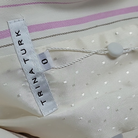 Trina Turk Wexler Stripe Blazer Jacket Linen - Picture 5 of 10